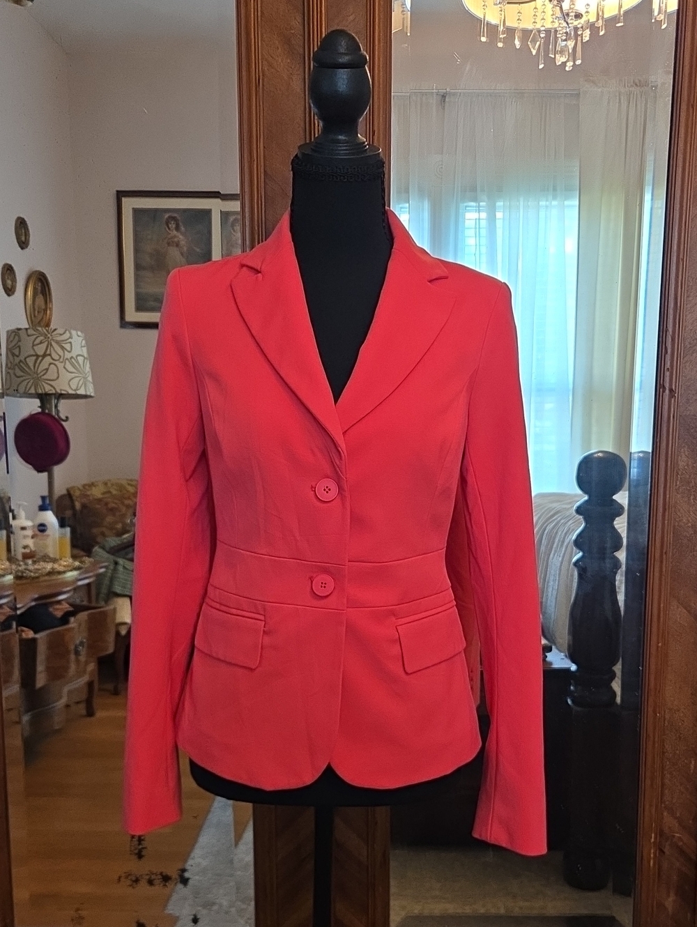 New York & Company Coral Pink Tailored Blazer